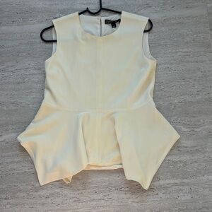 Elizabeth and James silk Ivory Peplum Sleeveless Top